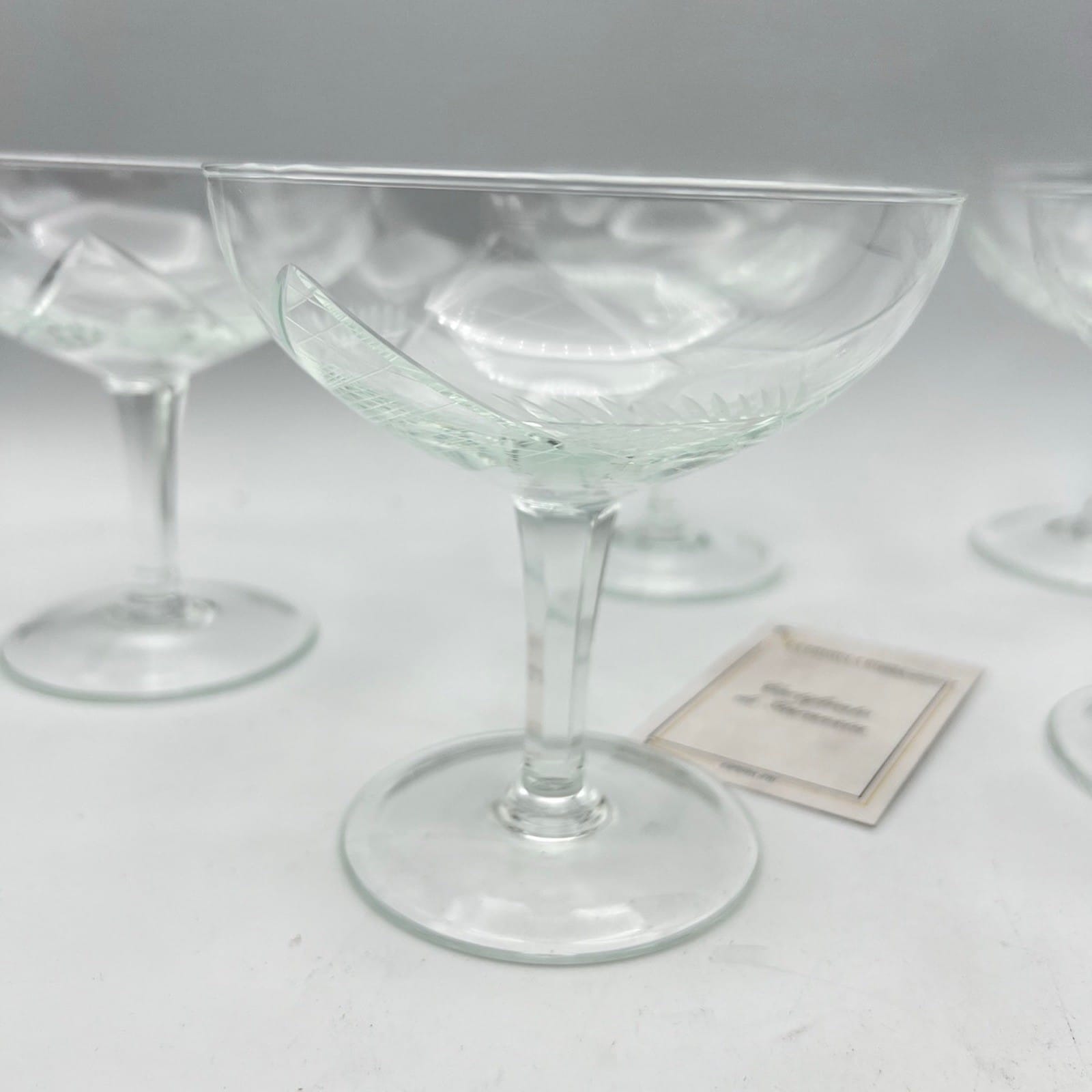 Servizio di Bicchieri a calice vintage in cristallo anni 70 per vino spumante Categoria  Vetri e Cristalli