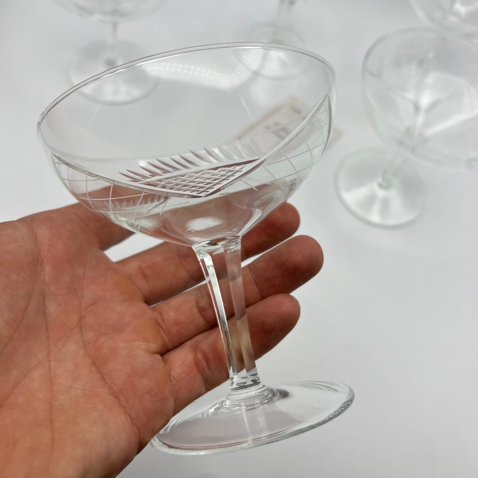 Servizio di Bicchieri a calice vintage in cristallo anni 70 per vino spumante Categoria  Vetri e Cristalli