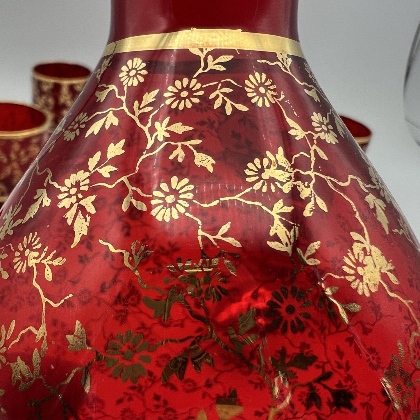 Servizio di Bicchieri da per liquore in vetro Murano rosso bicchierini rosolio Categoria  Vetri e Cristalli