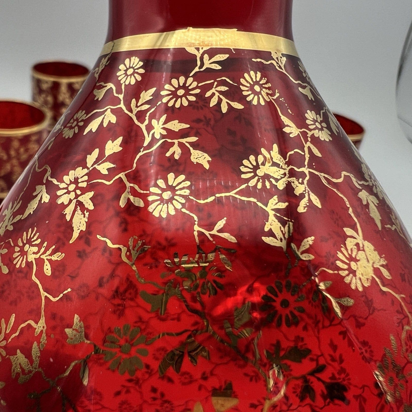 Servizio di Bicchieri da per liquore in vetro Murano rosso bicchierini rosolio Categoria  Vetri e Cristalli