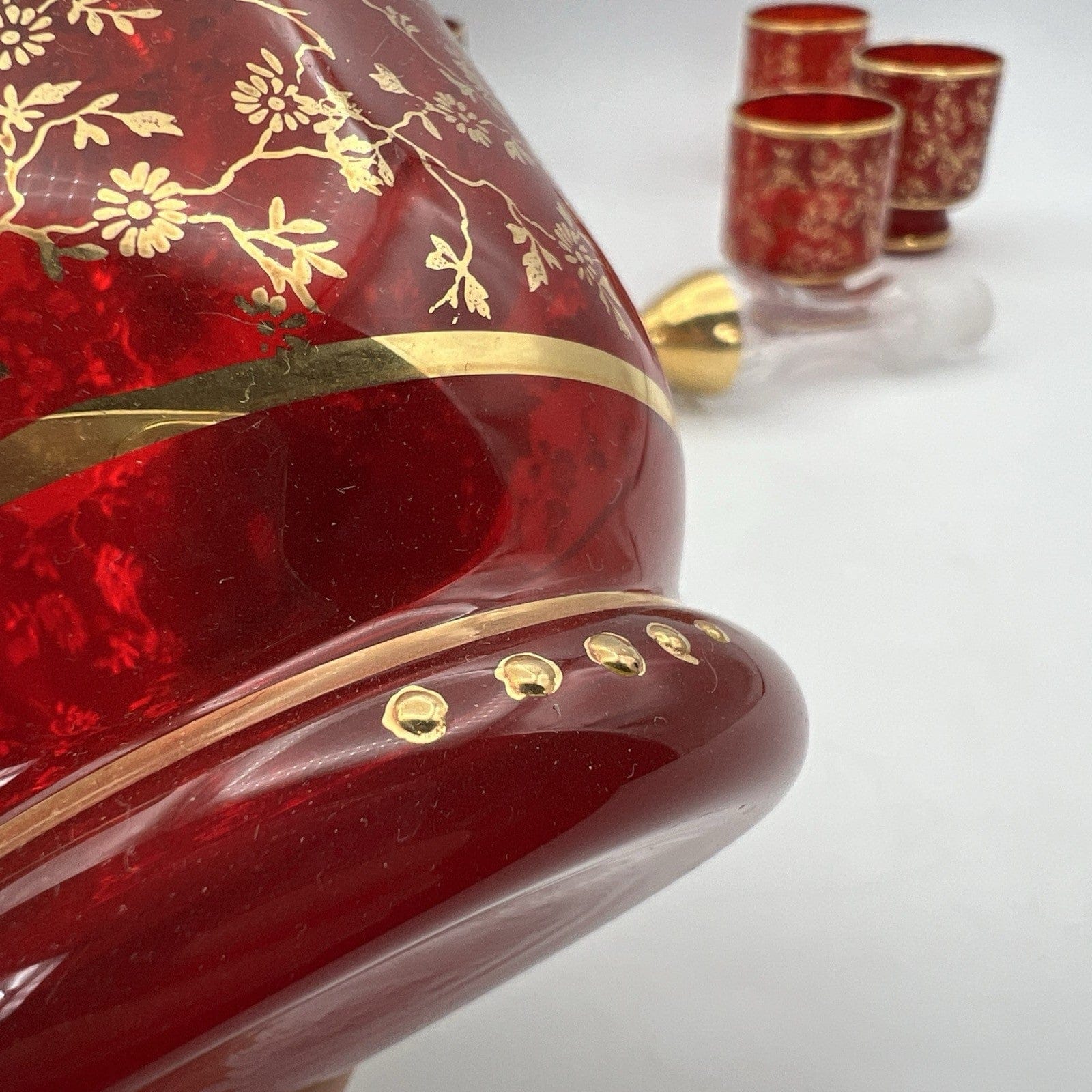 Servizio di Bicchieri da per liquore in vetro Murano rosso bicchierini rosolio Categoria  Vetri e Cristalli