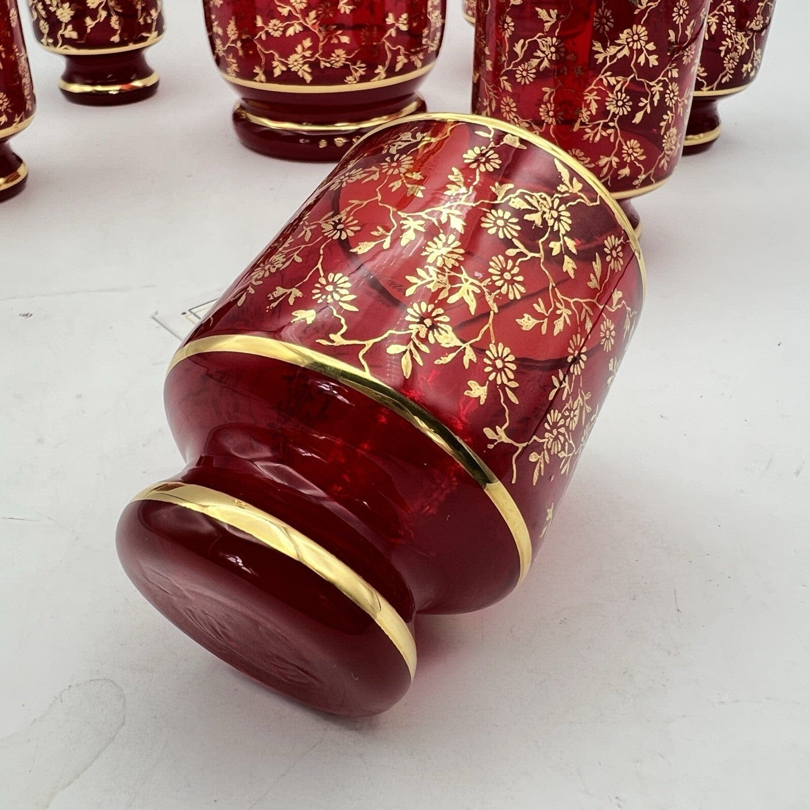 Servizio di Bicchieri da per liquore in vetro Murano rosso bicchierini rosolio Categoria  Vetri e Cristalli