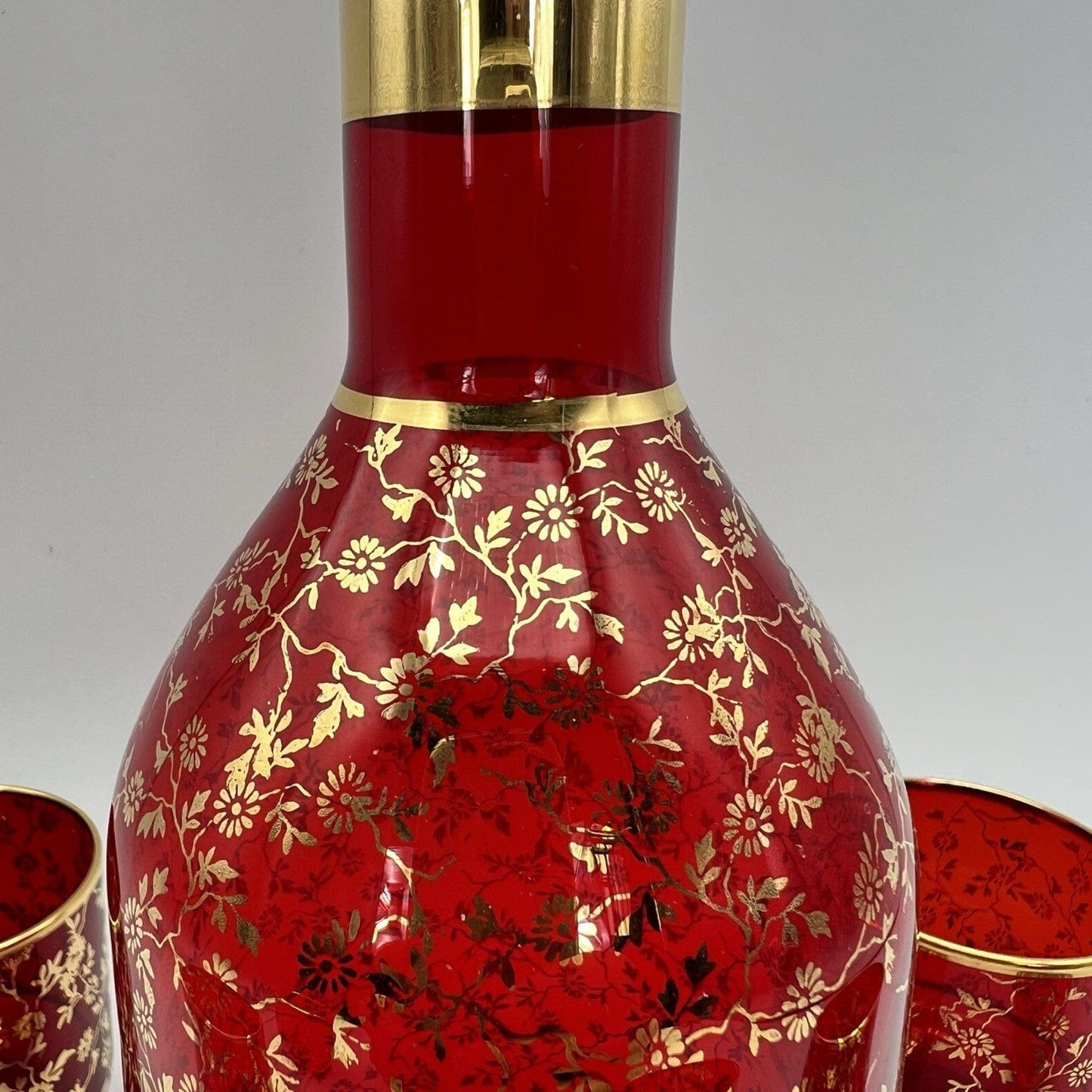 Servizio di Bicchieri da per liquore in vetro Murano rosso bicchierini rosolio Categoria  Vetri e Cristalli