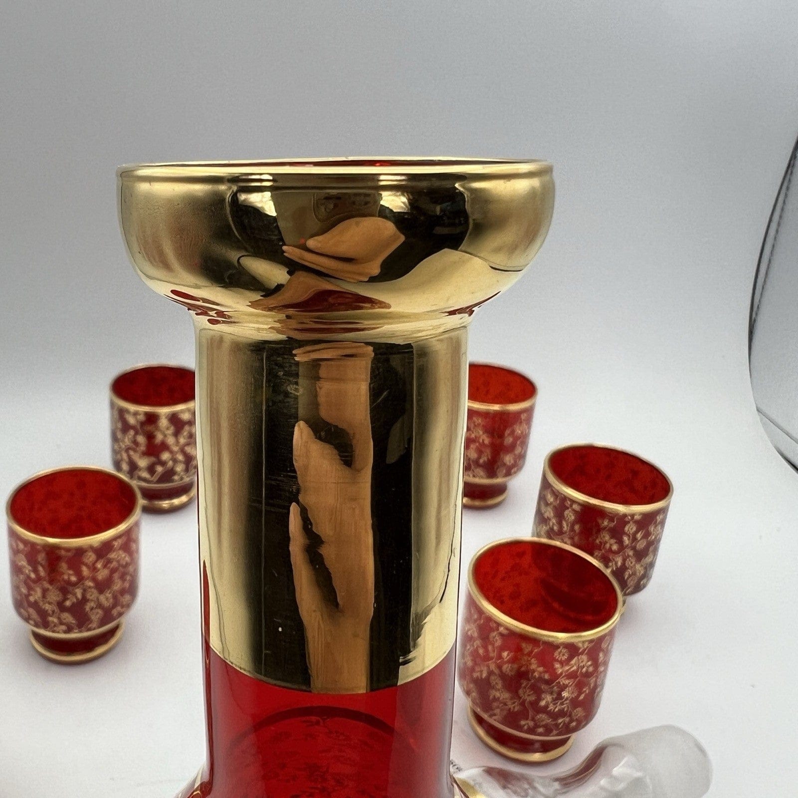 Servizio di Bicchieri da per liquore in vetro Murano rosso bicchierini rosolio Categoria  Vetri e Cristalli