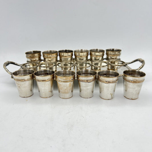 Servizio di Bicchieri da per liquore vintage argento silver plated bicchierini Categoria  Sheffield & Argento