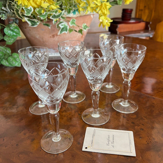 Servizio di Bicchieri vetro  a calice vintage anni '70 per liquore da grappa Categoria  Vetri e Cristalli