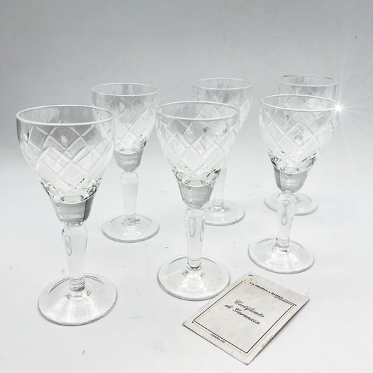 Servizio di Bicchieri vetro  a calice vintage anni '70 per liquore da grappa Categoria  Vetri e Cristalli