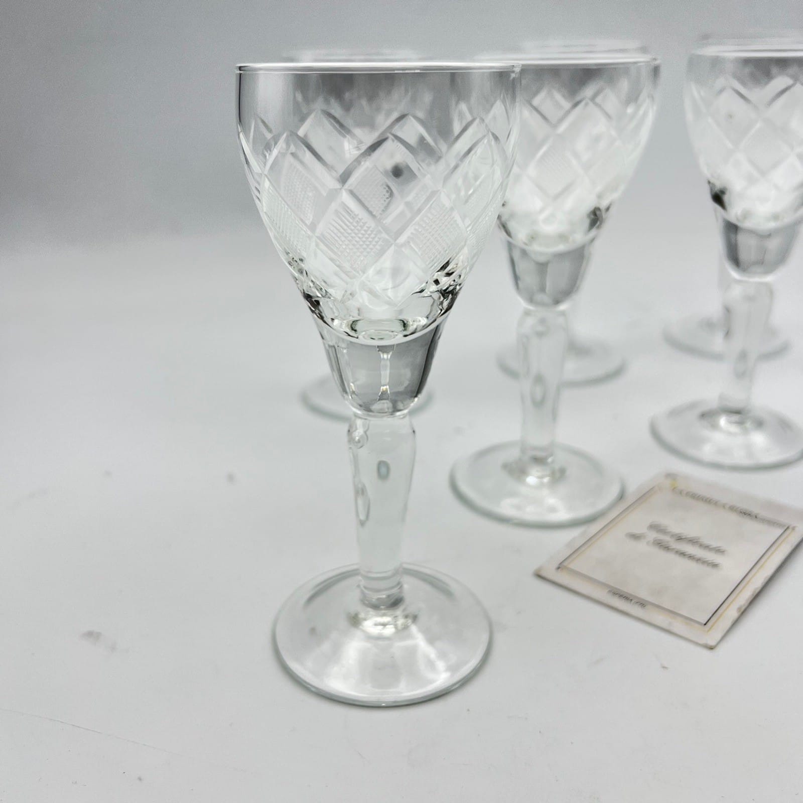 Servizio di Bicchieri vetro  a calice vintage anni '70 per liquore da grappa Categoria  Vetri e Cristalli