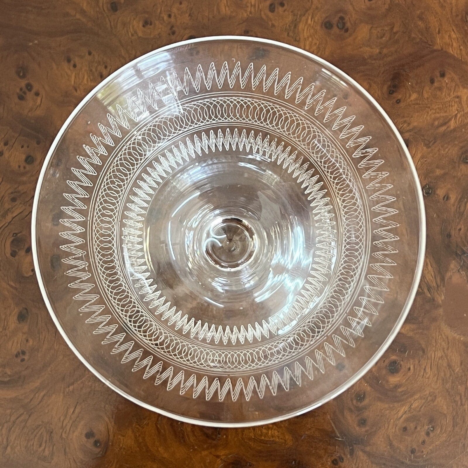 Servizio di Bicchieri vetro a calice vintage in cristallo serigrafato anni 50 Categoria  Vetri e Cristalli