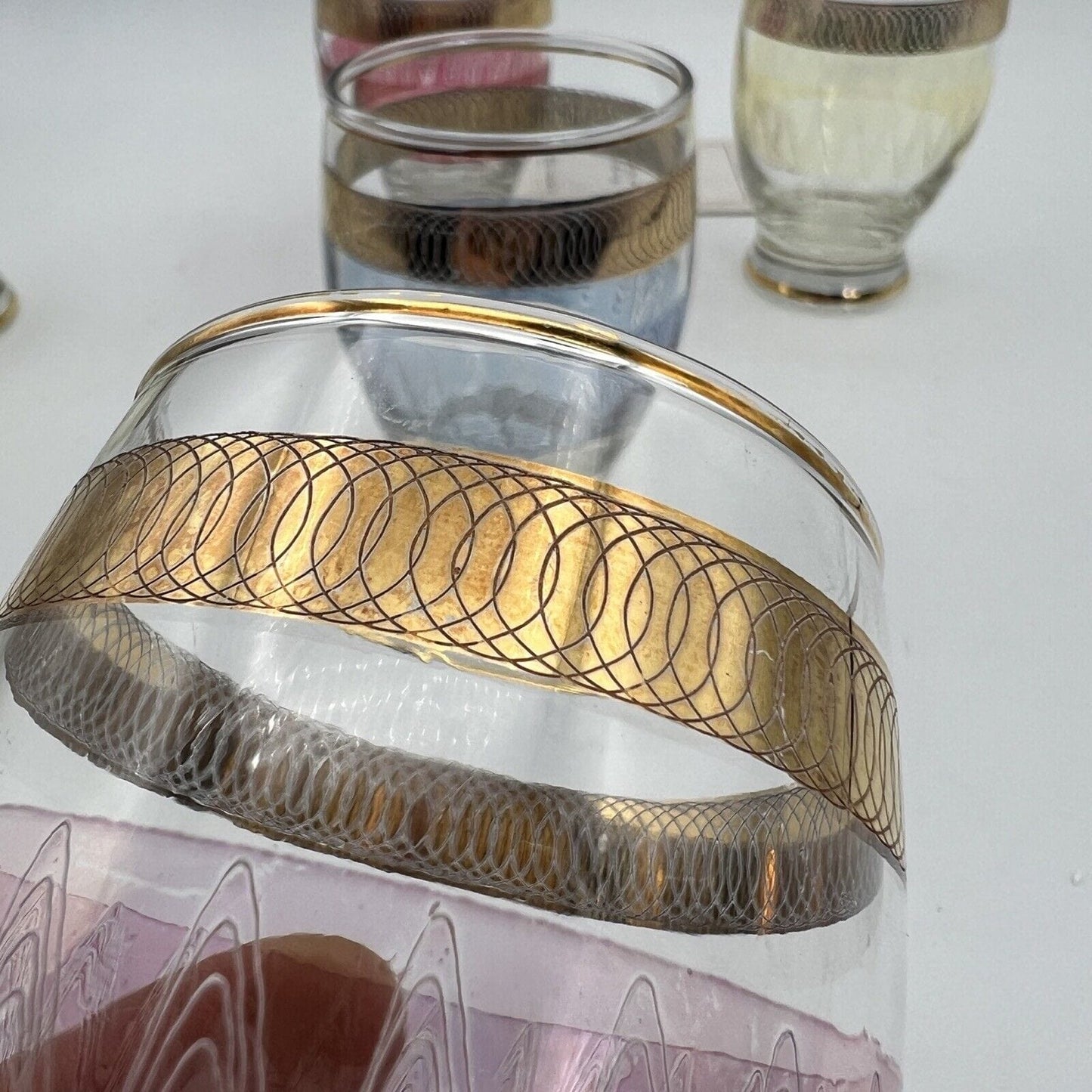 Servizio di bicchierini vintage in vetro da per liquore anni 50 set bicchieri Categoria  Vetri e Cristalli