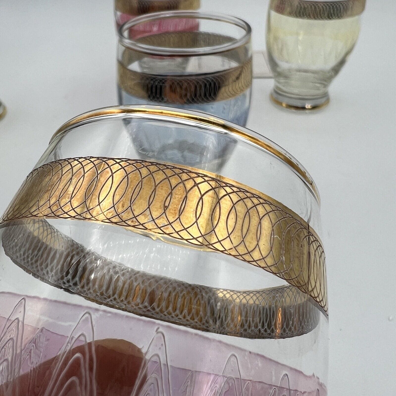 Servizio di bicchierini vintage in vetro da per liquore anni 50 set bicchieri Categoria  Vetri e Cristalli