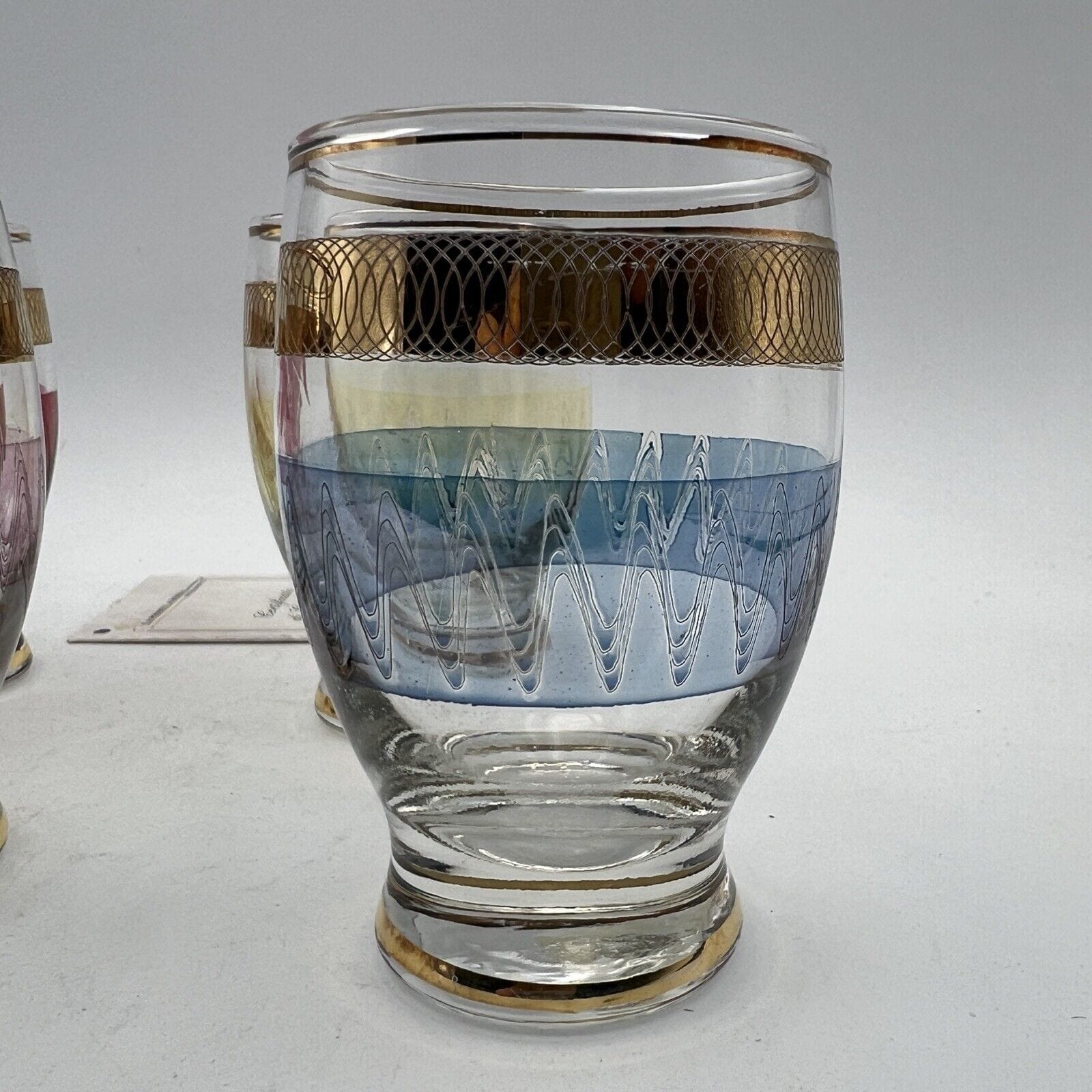 Servizio di bicchierini vintage in vetro da per liquore anni 50 set bicchieri Categoria  Vetri e Cristalli