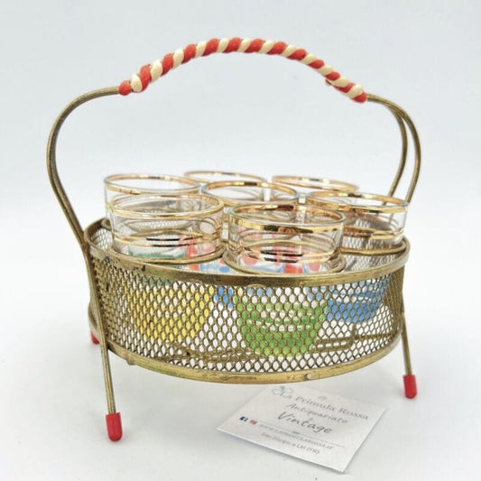 Servizio di bicchierini vintage in vetro da per liquore anni 50 set bicchieri Categoria  Vetri e Cristalli
