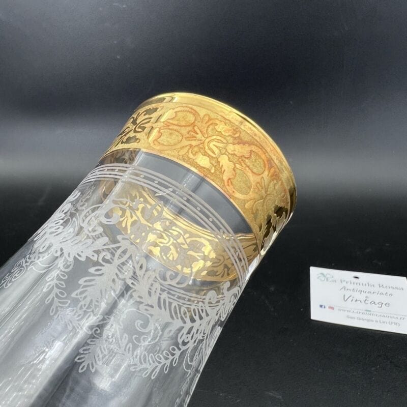 Servizio set di Bicchieri vintage in vetro e Oro da per liquore anni 70 Barocco Categoria  Vetri e Cristalli