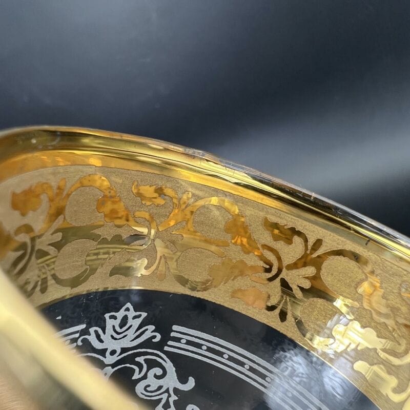 Servizio set di Bicchieri vintage in vetro e Oro da per liquore anni 70 Barocco Categoria  Vetri e Cristalli