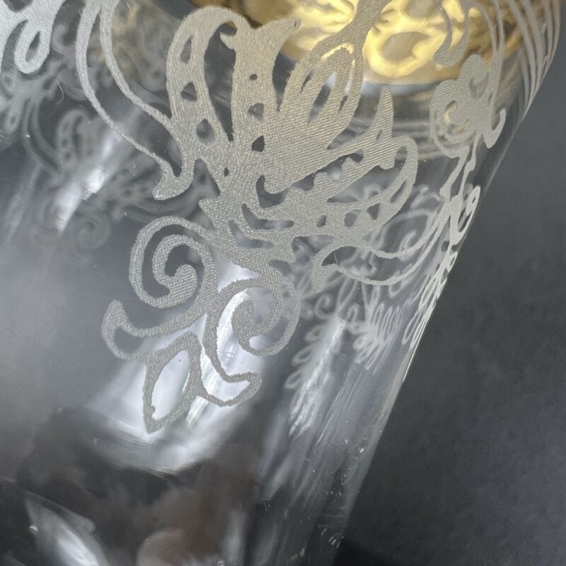 Servizio set di Bicchieri vintage in vetro e Oro da per liquore anni 70 Barocco Categoria  Vetri e Cristalli