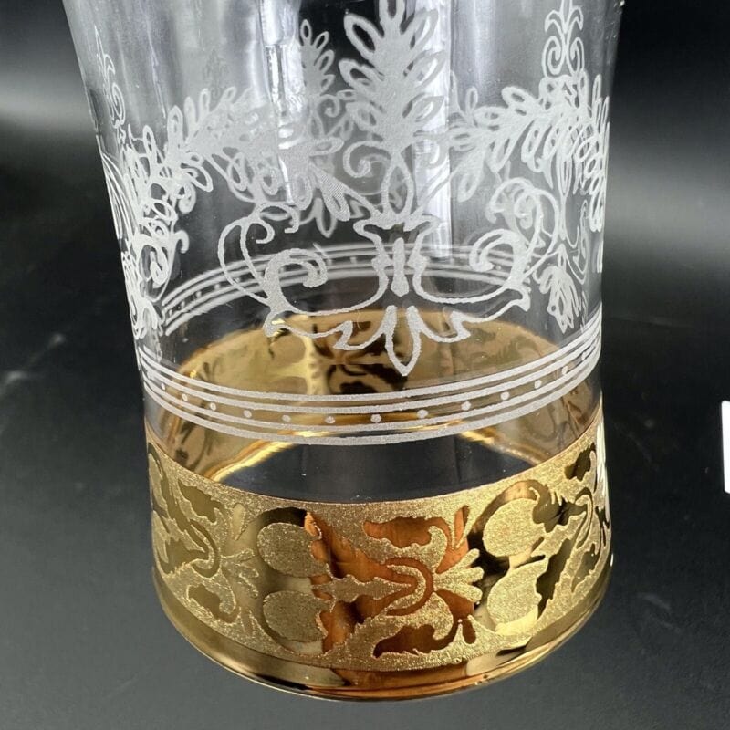 Servizio set di Bicchieri vintage in vetro e Oro da per liquore anni 70 Barocco Categoria  Vetri e Cristalli