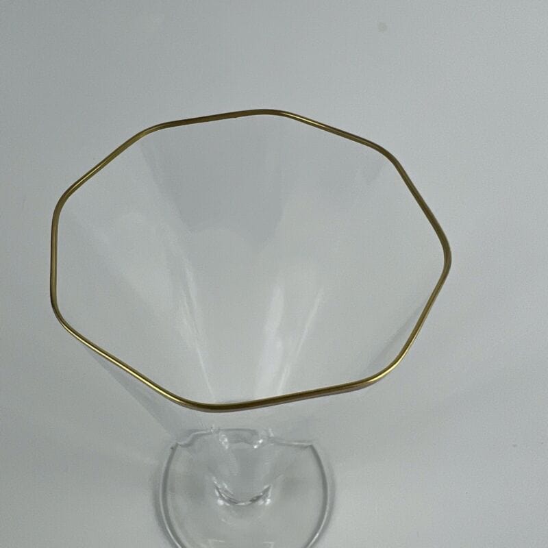 Set Bicchieri vintage a calice ottagonali in vetro di murano oro Carlo Moretti Categoria  Vetri e Cristalli
