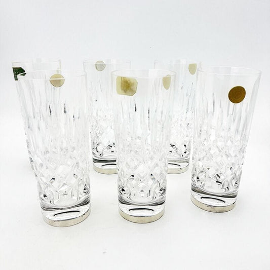 Set Bicchieri vintage servizio in cristallo e Argento per Cocktail Long Drink Categoria  Vetri e Cristalli