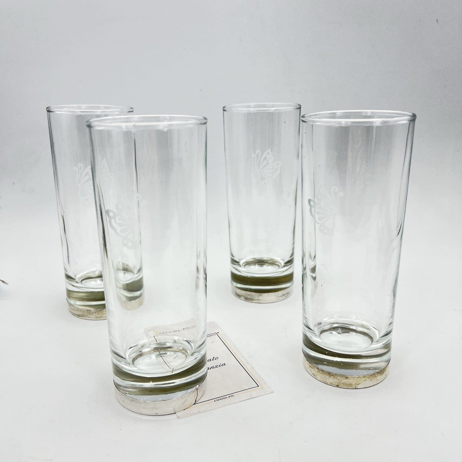 Set Bicchieri vintage servizio in vetro e Argento 800 per Cocktail Long Drink Categoria  Vetri e Cristalli