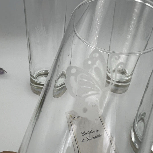 Set Bicchieri vintage servizio in vetro e Argento 800 per Cocktail Long Drink Categoria  Vetri e Cristalli