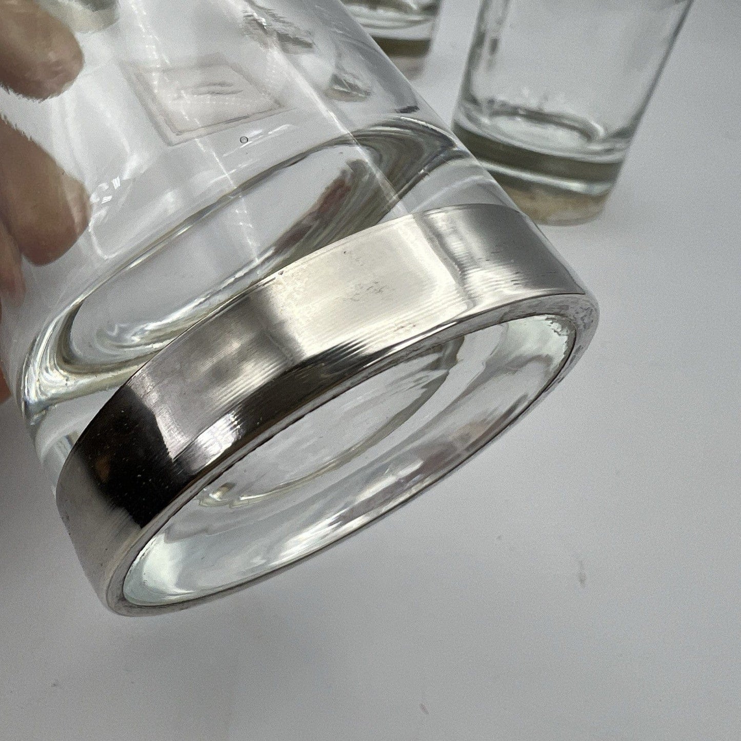 Set Bicchieri vintage servizio in vetro e Argento 800 per Cocktail Long Drink Categoria  Vetri e Cristalli