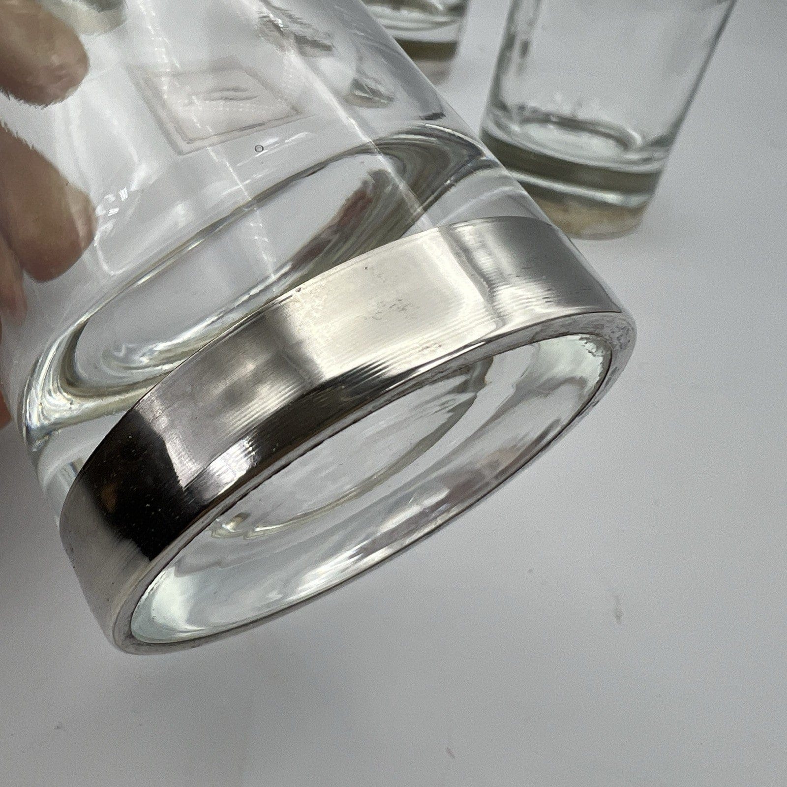 Set Bicchieri vintage servizio in vetro e Argento 800 per Cocktail Long Drink Categoria  Vetri e Cristalli