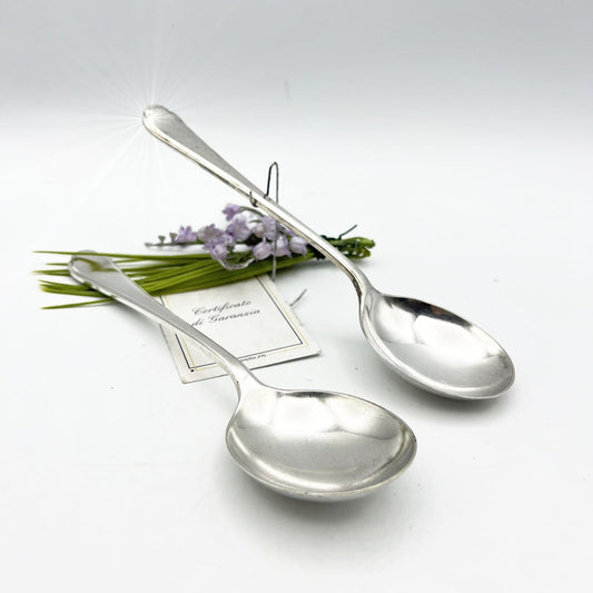 Set di 2 Cucchiai da minestra in Argento Sheffield Inglese  anni '20 Categoria  Sheffield & Argento