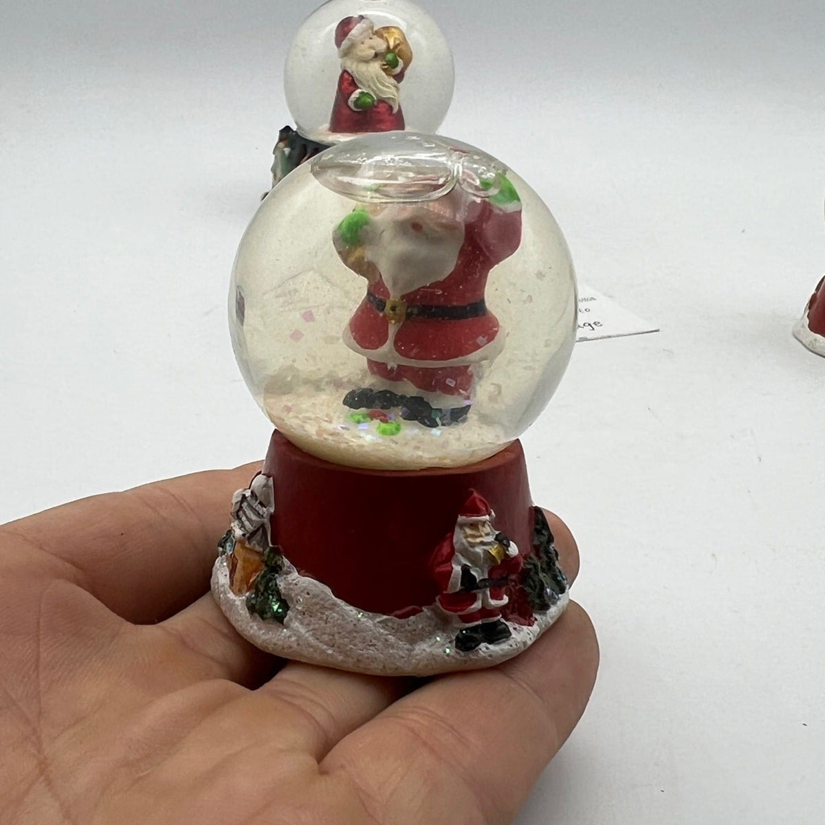 Set di 3 Palla con Neve di plastica Babbo Natale Pupazzo Originale Vintage Categoria  Vintage