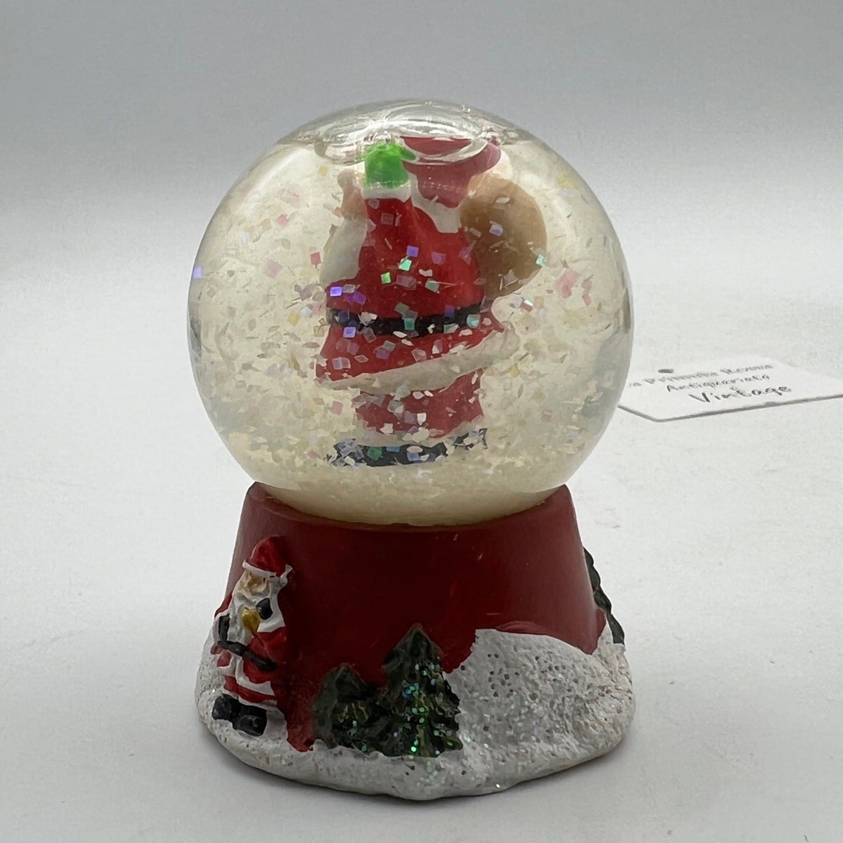 Set di 3 Palla con Neve di plastica Babbo Natale Pupazzo Originale Vintage Categoria  Vintage