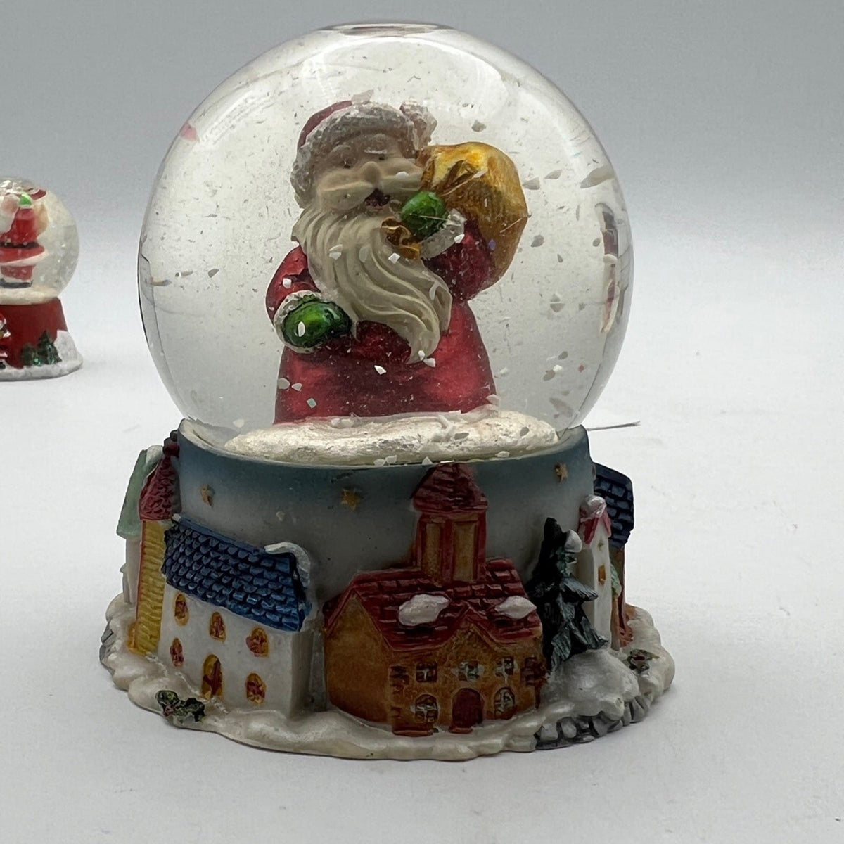 Set di 3 Palla con Neve di plastica Babbo Natale Pupazzo Originale Vintage Categoria  Vintage