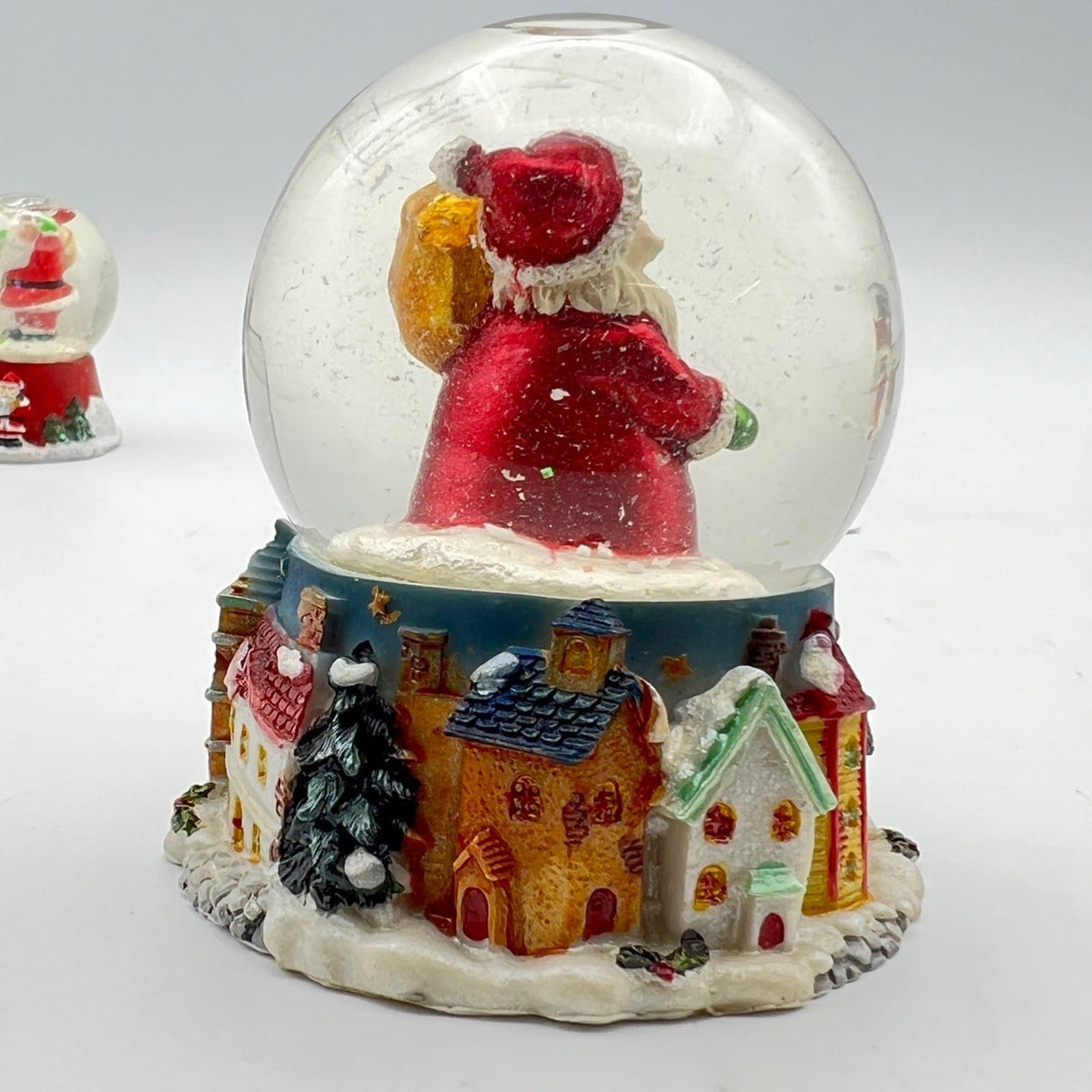 Set di 3 Palla con Neve di plastica Babbo Natale Pupazzo Originale Vintage Categoria  Vintage