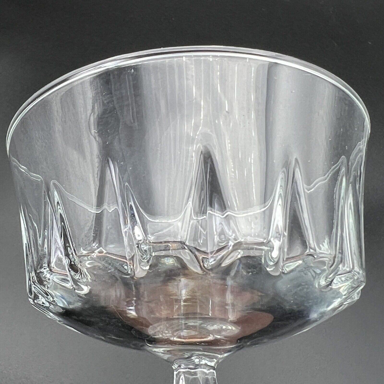 Set di 6 bicchieri a calice in cristallo anni 70 da champagne coppa Vintage Categoria  Vetri e Cristalli