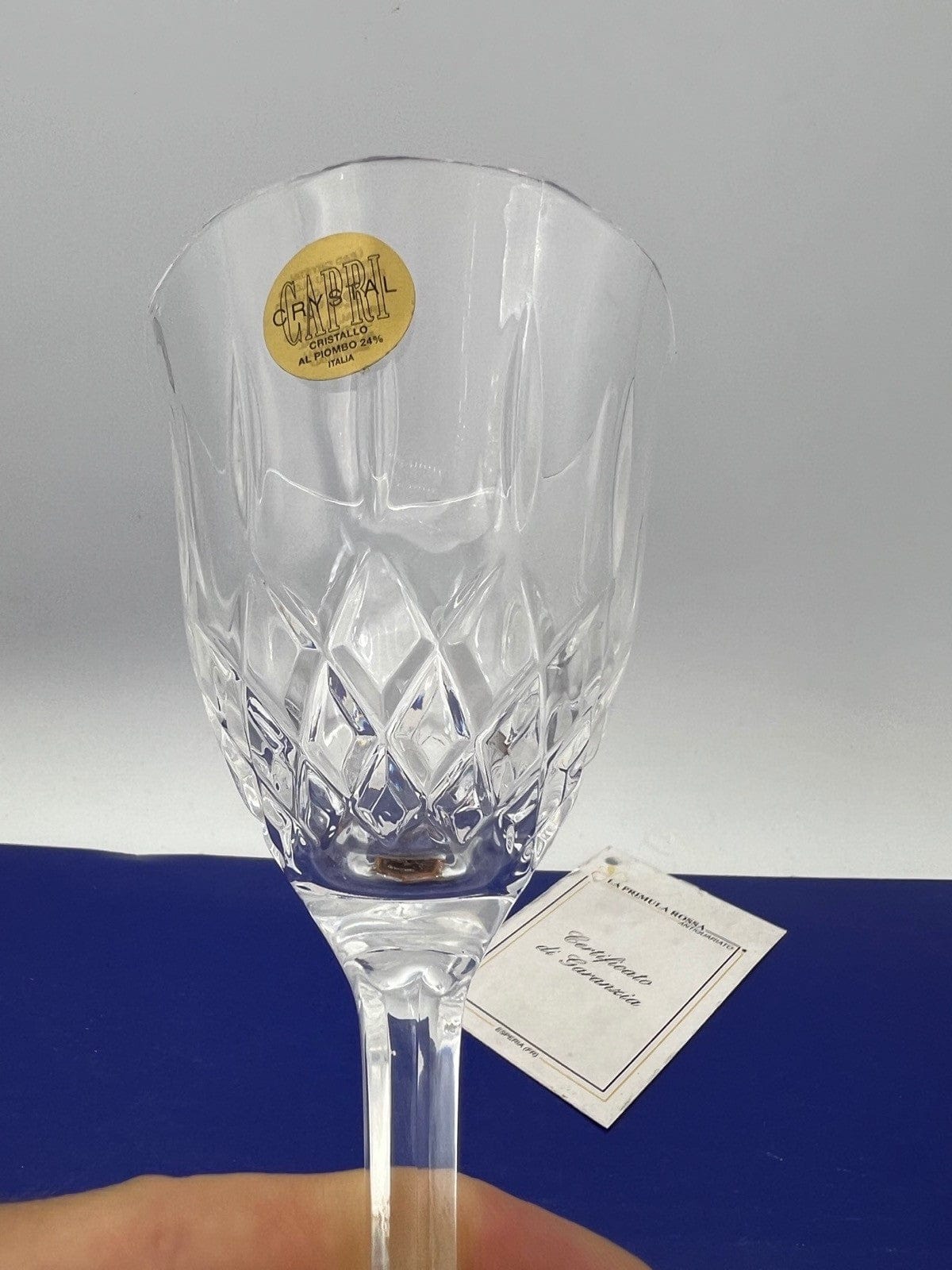 Set di 6 bicchieri a calice in cristallo anni 70 vintage per vino spumante vetro Categoria  Vetri e Cristalli
