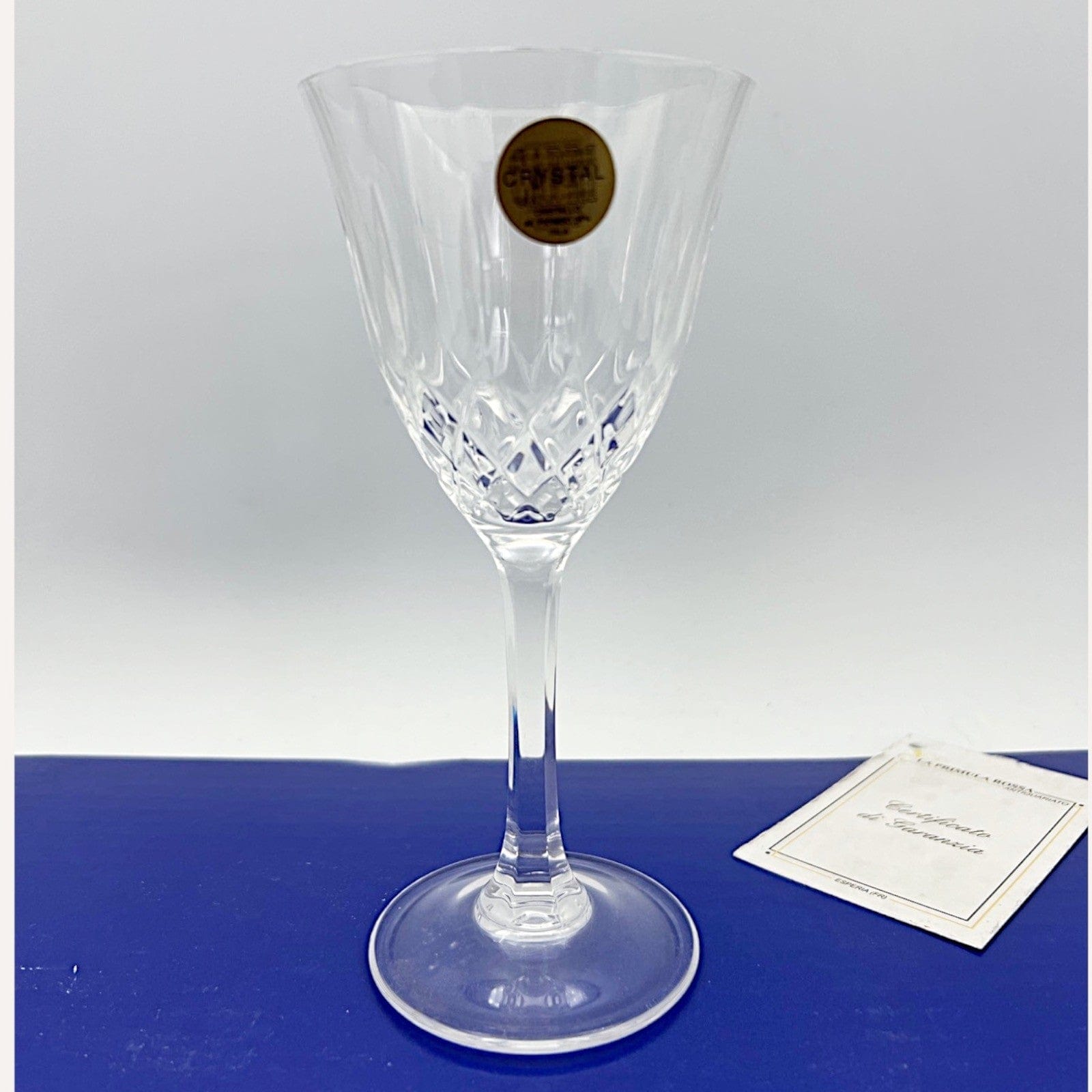 Set di 6 bicchieri a calice in cristallo anni 70 vintage per vino spumante vetro Categoria  Vetri e Cristalli