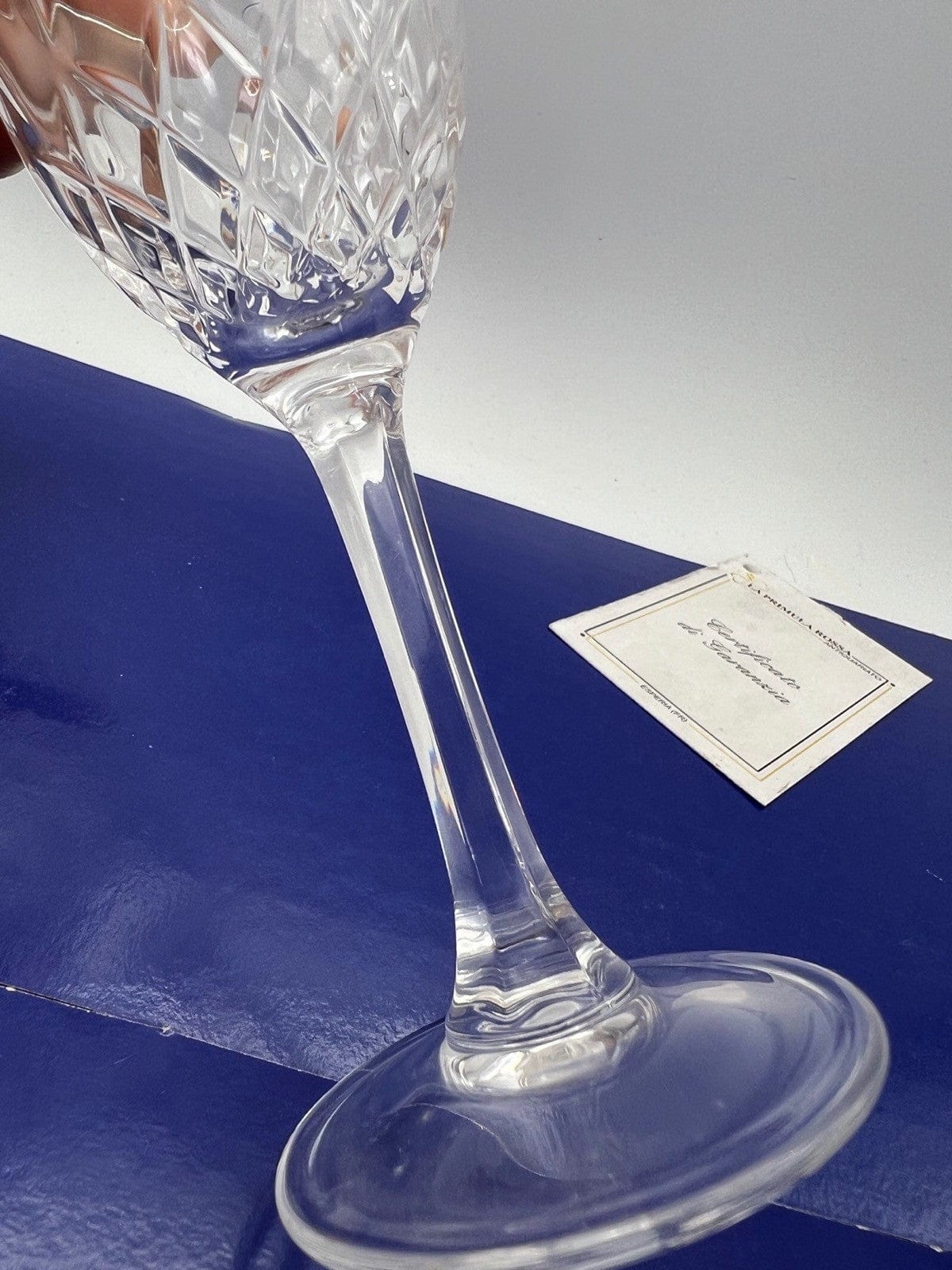 Set di 6 bicchieri a calice in cristallo anni 70 vintage per vino spumante vetro Categoria  Vetri e Cristalli