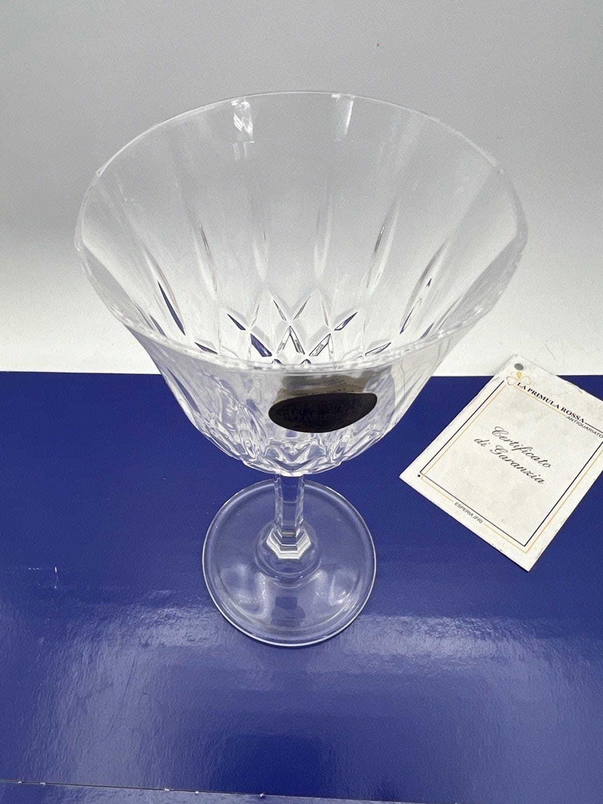 Set di 6 bicchieri a calice in cristallo anni 70 vintage per vino spumante vetro Categoria  Vetri e Cristalli