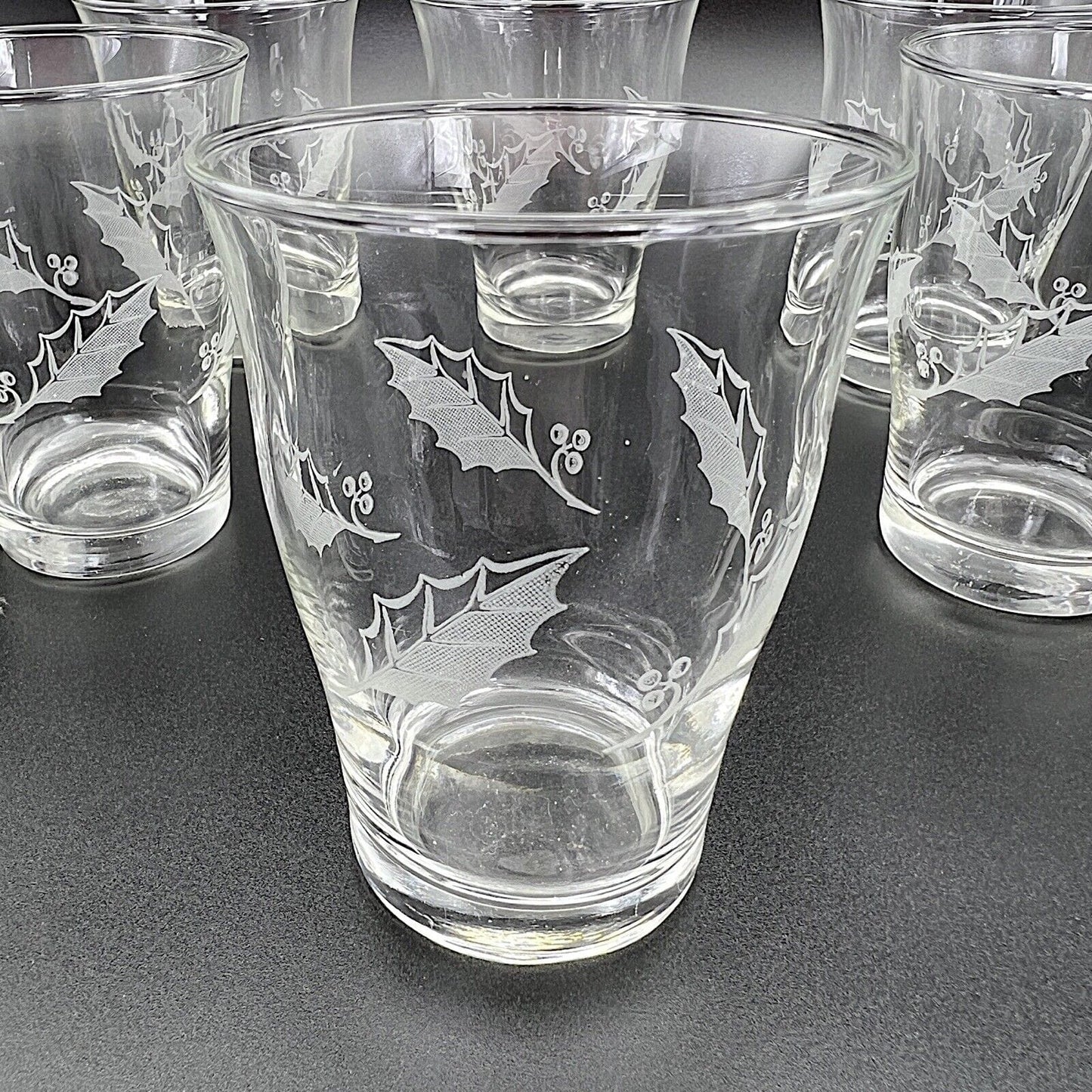 Set di 6 bicchieri in vetro serigrafato anni 60 70 vintage per vino acqua vetro Categoria  Vetri e Cristalli