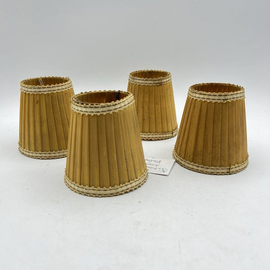 Set di Paralumi in tessuto ocra vintage paralume a clip antico per applique lume Categoria  Lampade Appliques