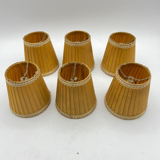 Set di Paralumi in tessuto ocra vintage paralume a clip antico per applique lume Categoria  Lampade Appliques