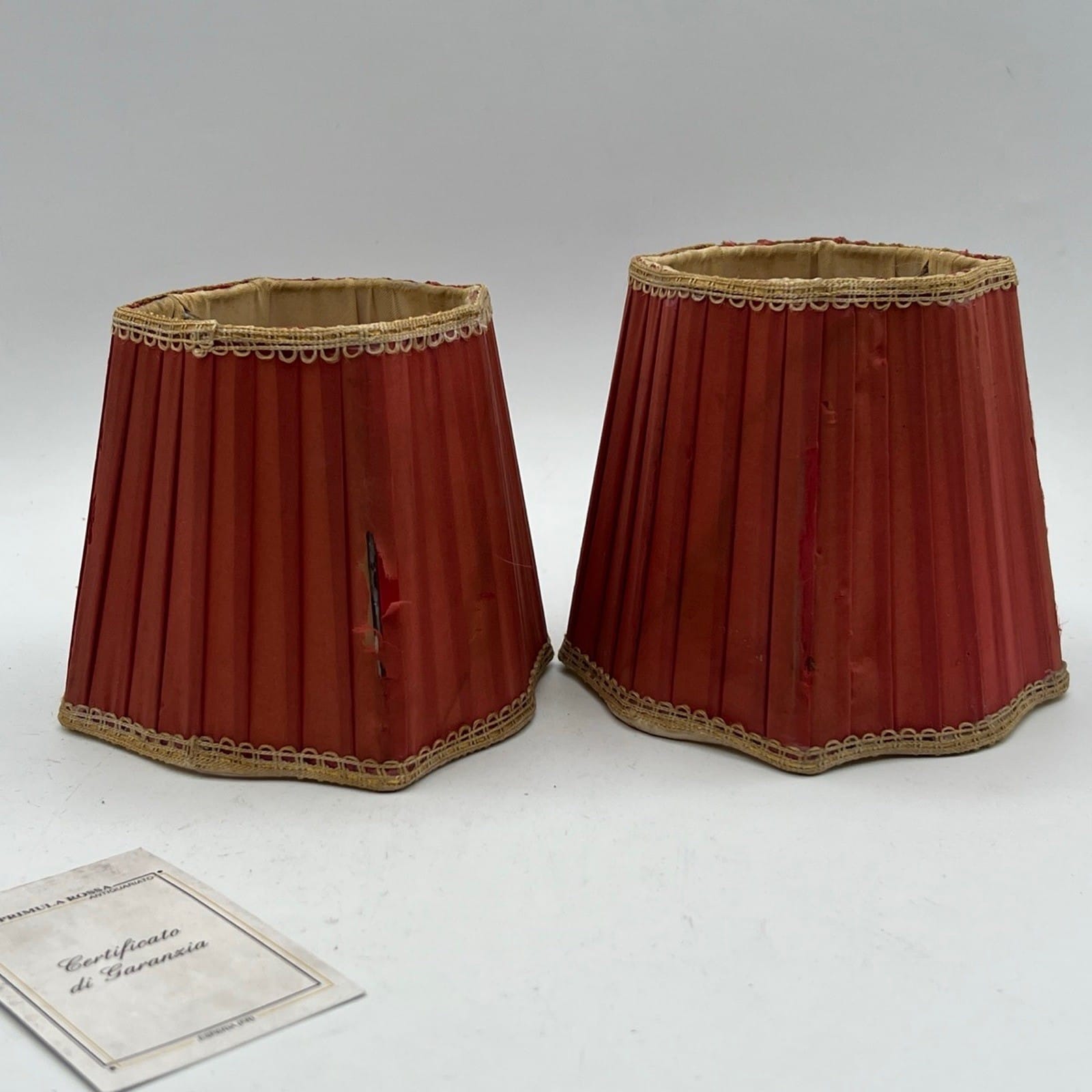 Set di Paralumi in tessuto rosso vintage paralume a clip antico per applique Categoria  Lampade Appliques