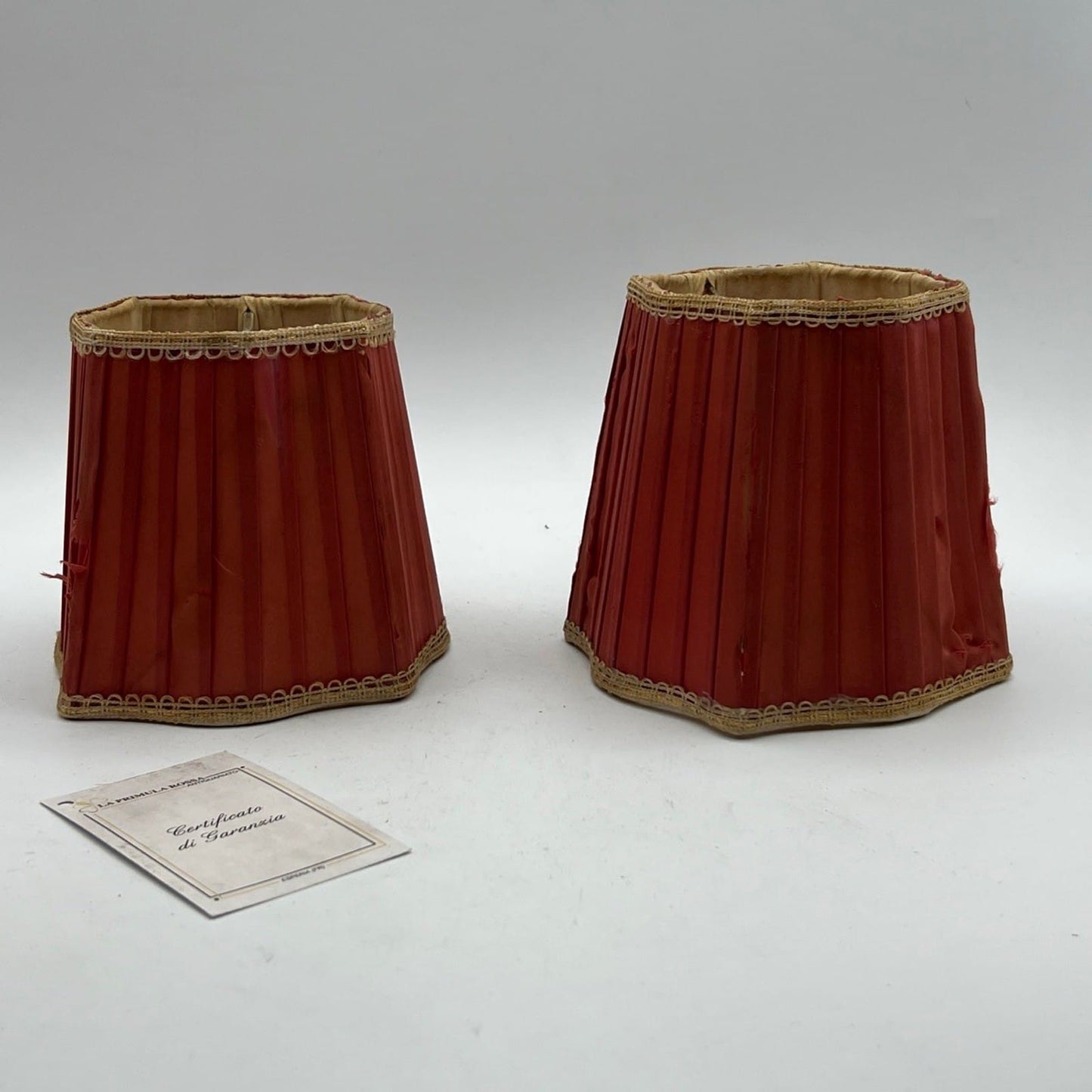 Set di Paralumi in tessuto rosso vintage paralume a clip antico per applique Categoria  Lampade Appliques