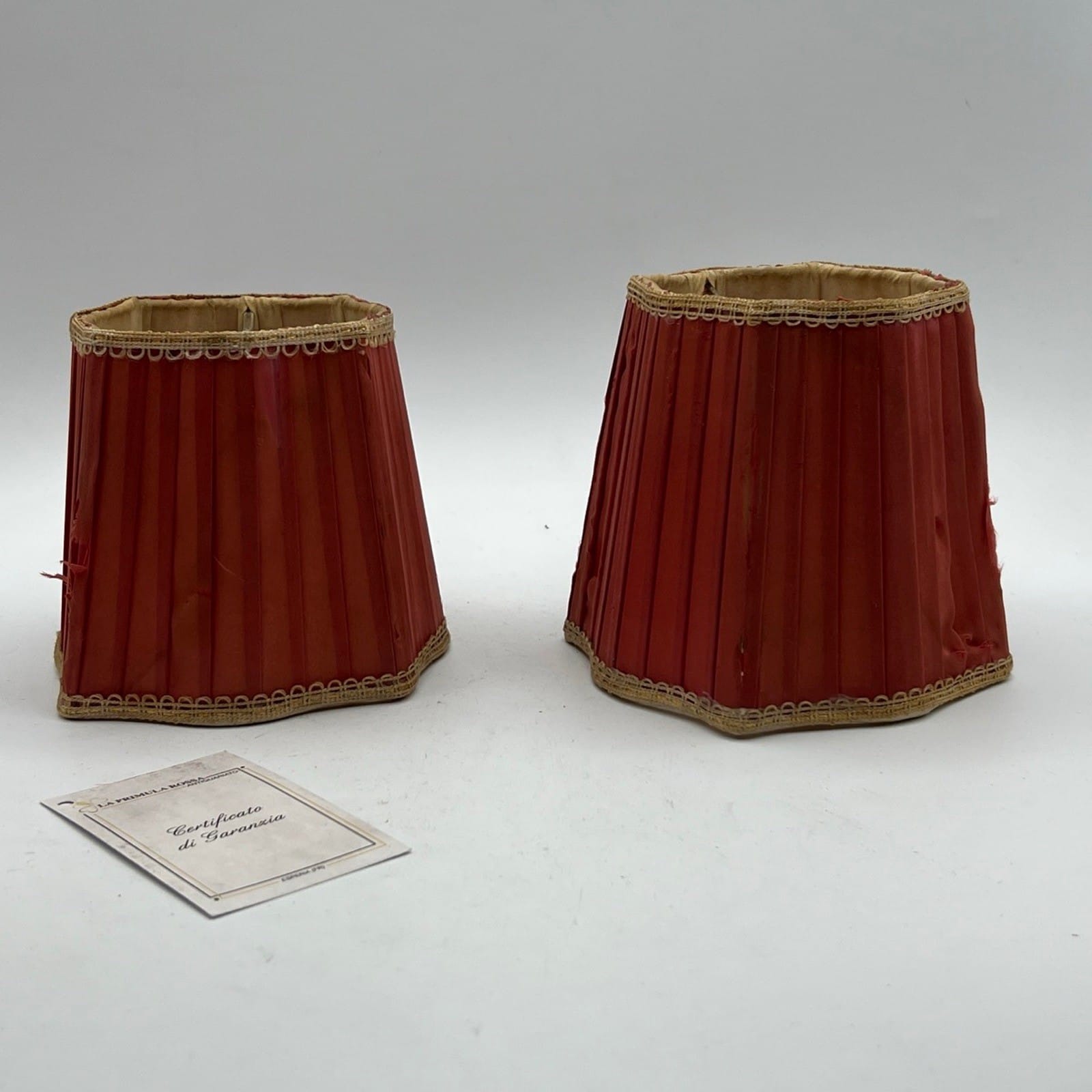 Set di Paralumi in tessuto rosso vintage paralume a clip antico per applique Categoria  Lampade Appliques