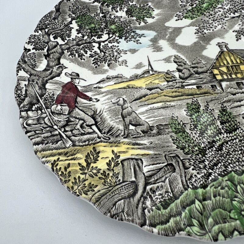 Set di Piattini piatti inglesi in ceramica IL CACCIATORE Caccia d'epoca 900 Categoria  Piatti e Piattini