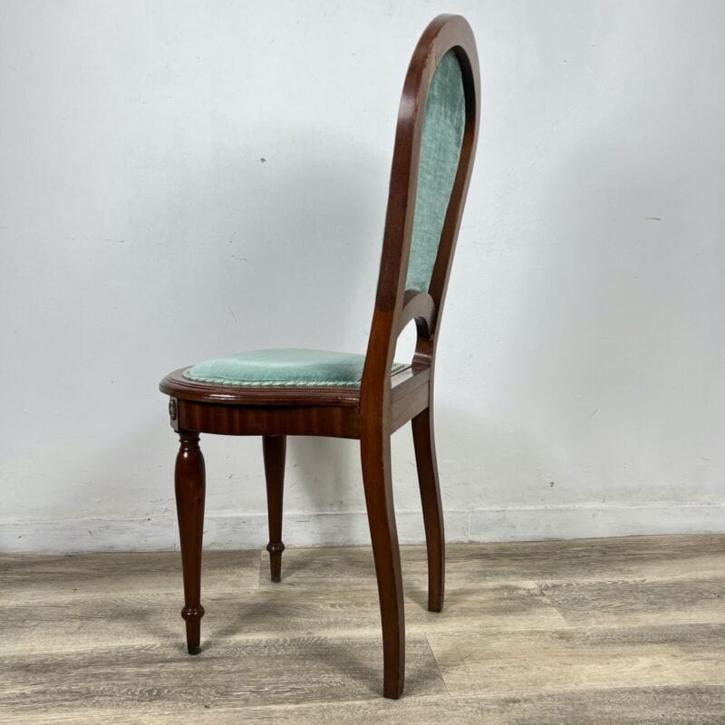 Set di quattro Sedie antiche Francesi anni 20 30 in legno sedia imbottita Verde Categoria  Sedie