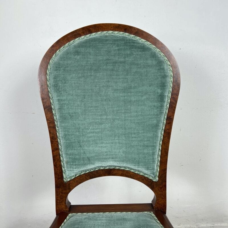 Set di quattro Sedie antiche Francesi anni 20 30 in legno sedia imbottita Verde Categoria  Sedie