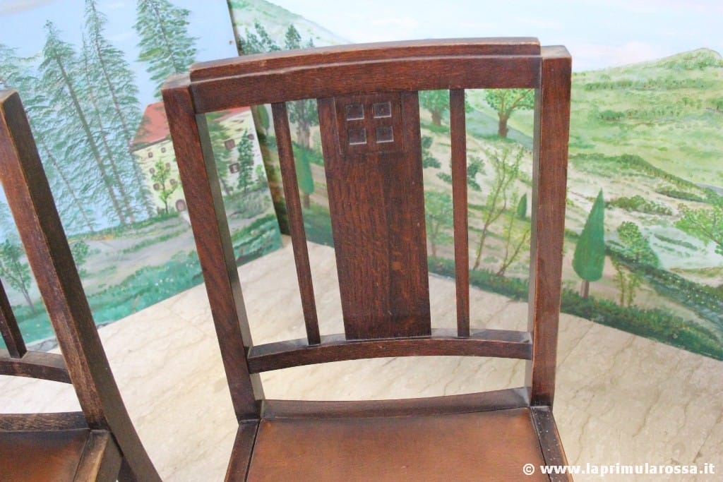 SET DI  QUATTRO SEDIE D'EPOCA ROVERE  SEDIA ANNI 40 X TAVOLO DA PRANZO Categoria  Sedie