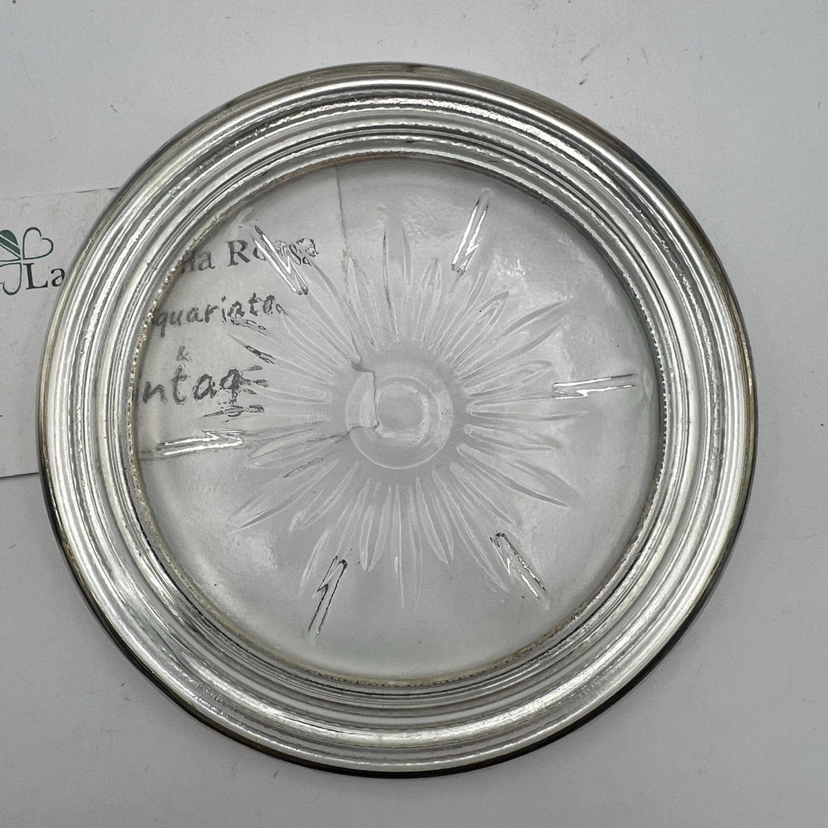 Set di quattro sottobicchieri vintage in vetro e silver plate posacenere antico Categoria  Sheffield & Argento