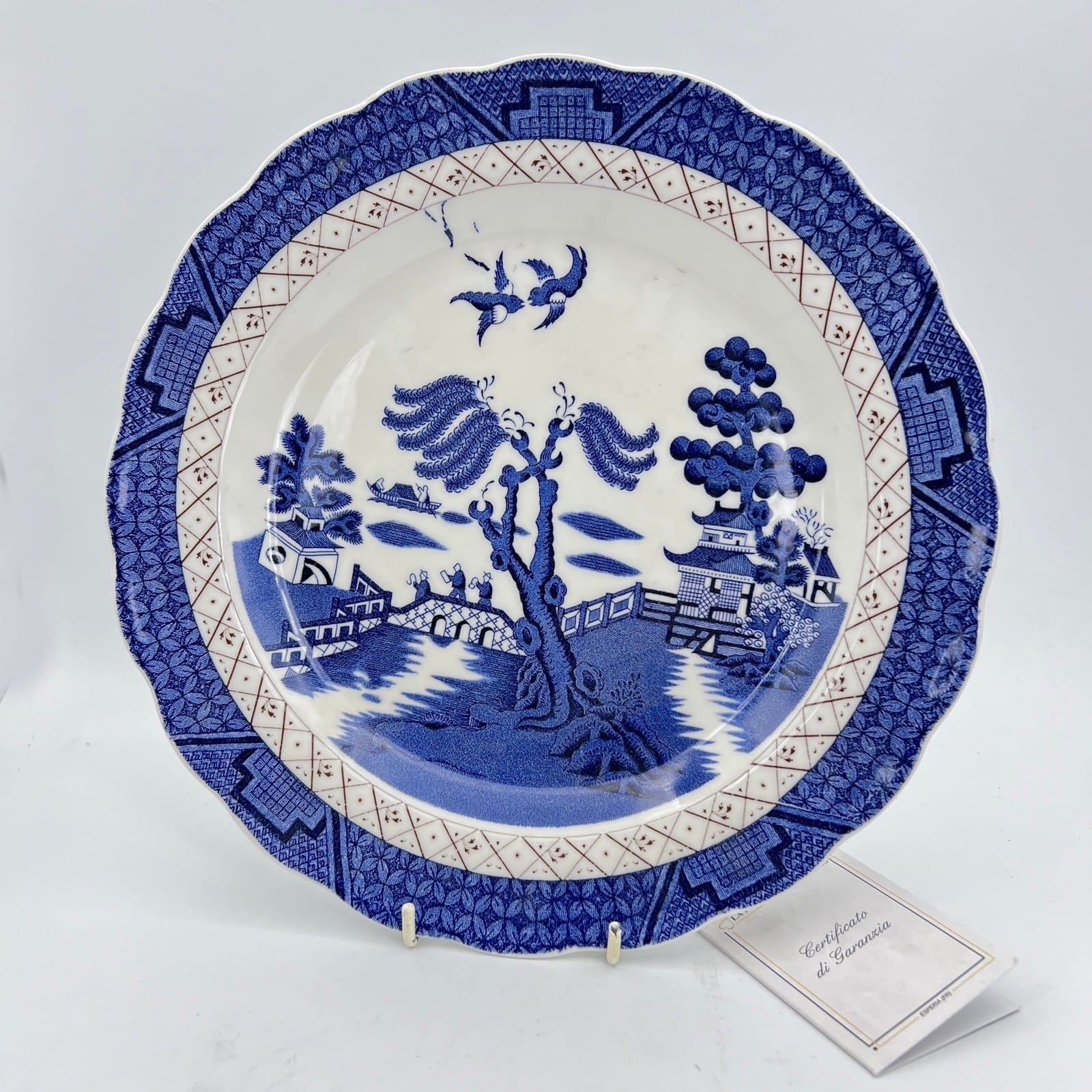 Set Piatti vintage in ceramica inglese royal doulton bianco blu Serie old Willow Categoria  Piatti e Piattini
