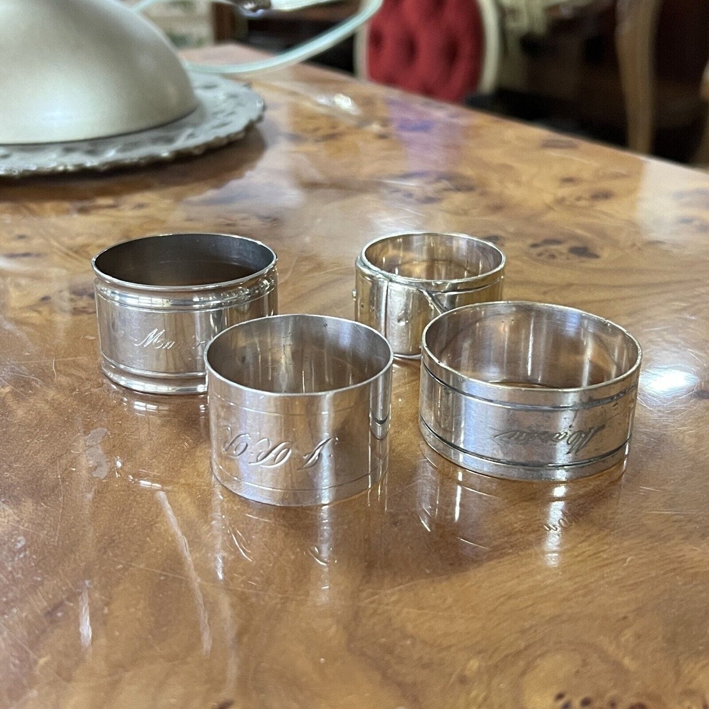 Set Portatovaglioli in Argento silver plated ad anello Porta tovagliolo Vintage Categoria  Sheffield & Argento